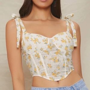 Floral Tie Knot Marigold Corset Bustier 🥂
